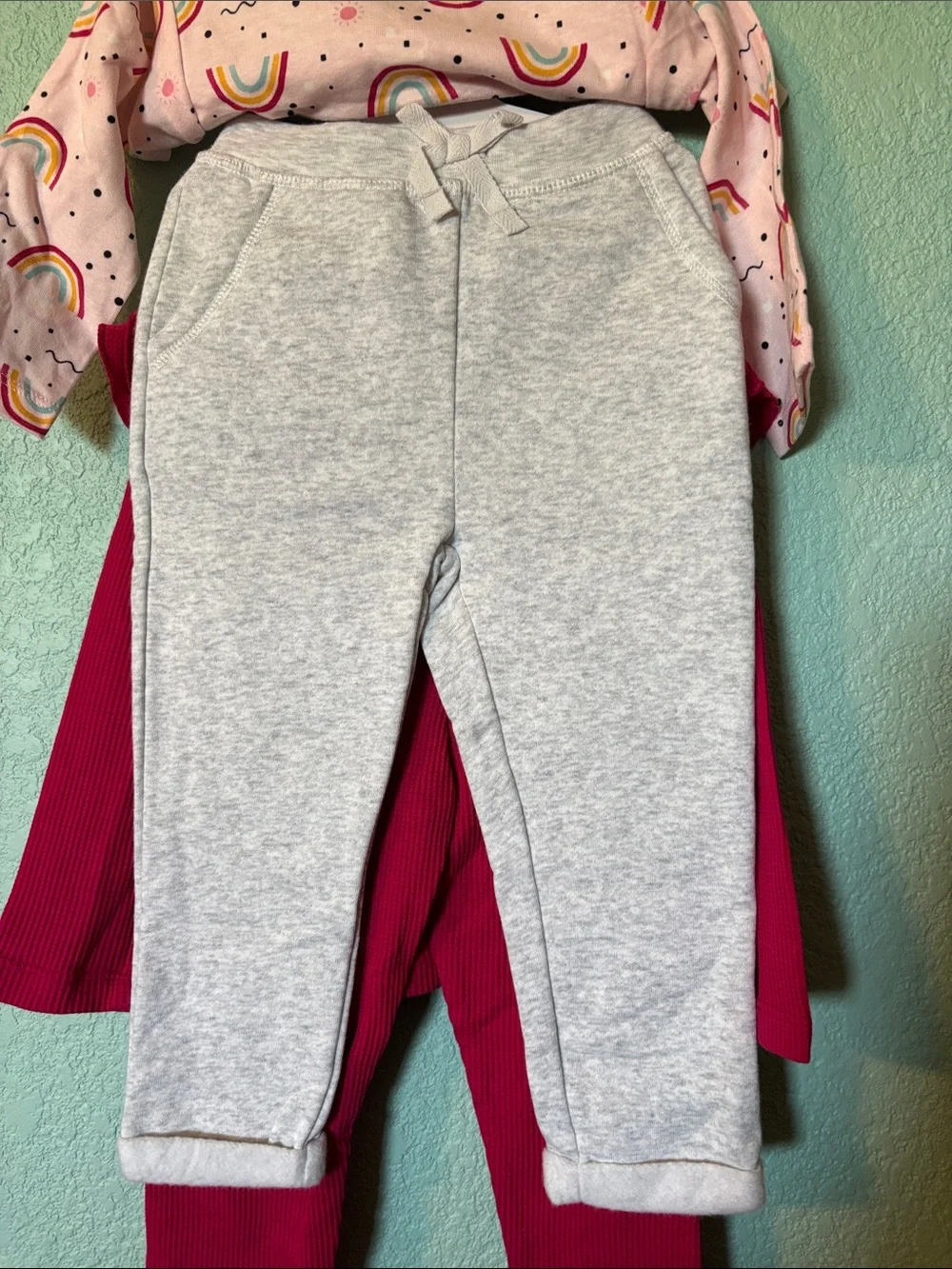 Koala Kids Toddler 4 Piece Set in Deep Pink & Rainbow, 18 mos - NWT